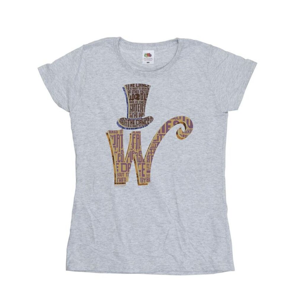 Willy Wonka Womens/Ladies W Logo Hat Cotton T-Shirt / Sports Grey